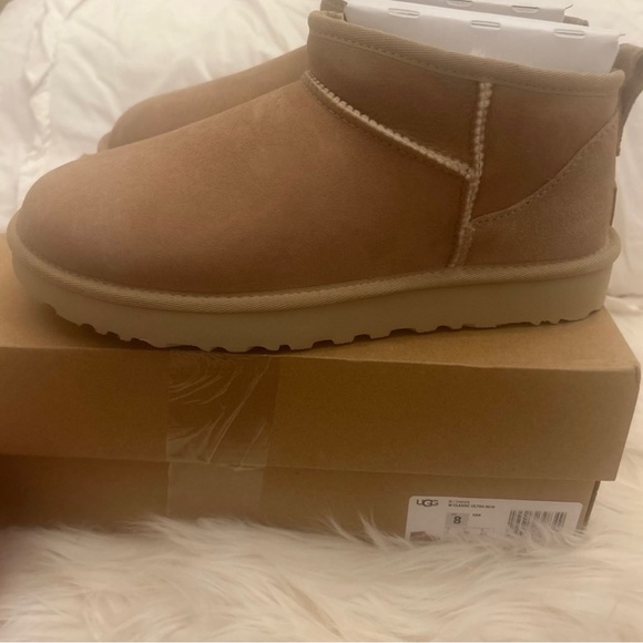 NIB UGG Ultra Mini Boots- Beige - Picture 7 of 8